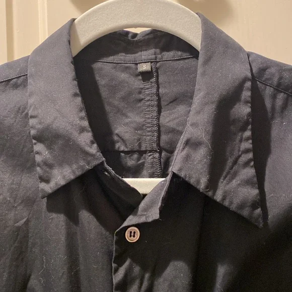Comme des Garcons Home Plus Asymmetrical Black Button-Up Shirt, sz S - Picture 2 of 5
